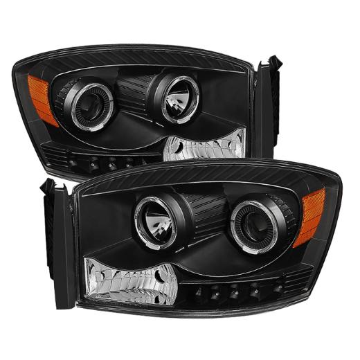 XTune Black Halo Projector Headlights 06-08 Dodge Ram XTune Black Halo Projector Headlights 06-08 Dodge Ram